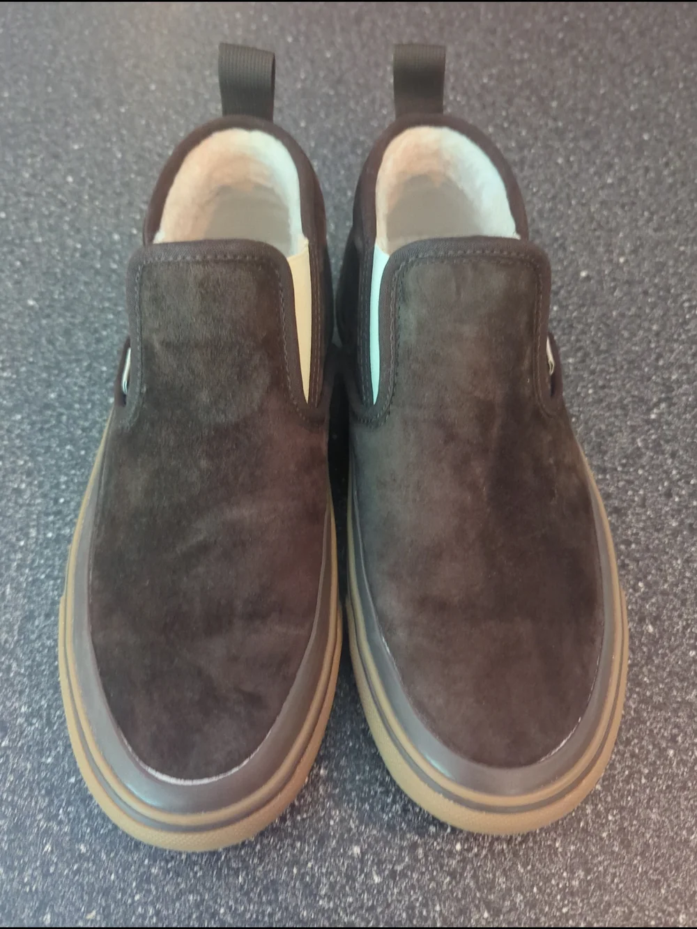 Vans Brown Suede Fleece-Lined MTE Slip-On Loafers